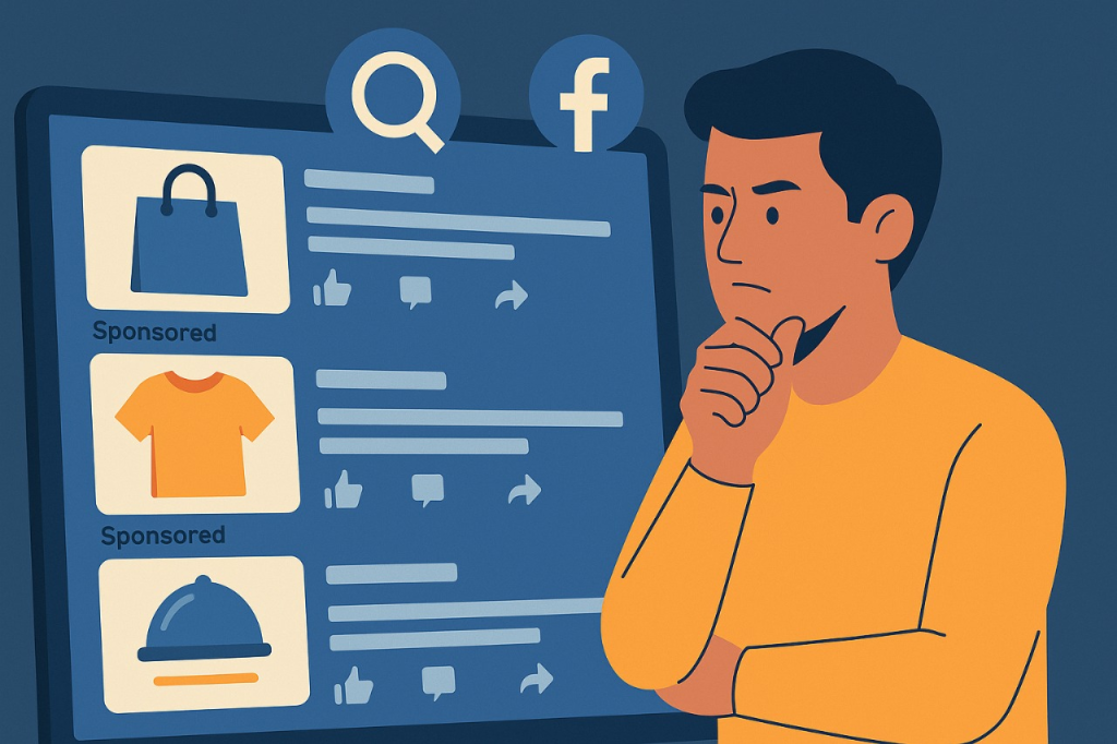 man analyzing facebook ads